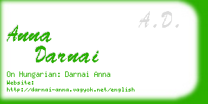 anna darnai business card